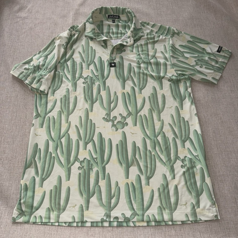 Bad Birdie Polo Shirt Men's Large WM Phoenix Open Golf Green Cactus TPC